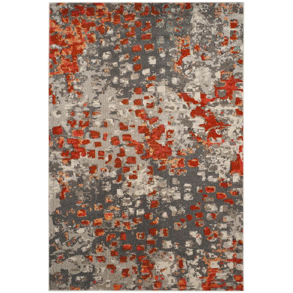 MONACO, GREY / ORANGE, 11' X 15', Area Rug. Picture 1