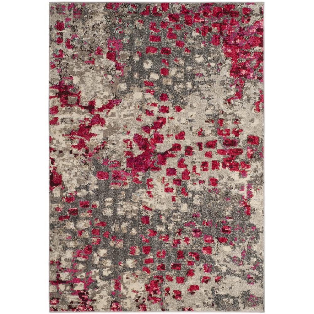 MONACO, GREY / FUCHSIA, 3' X 5', Area Rug. Picture 1