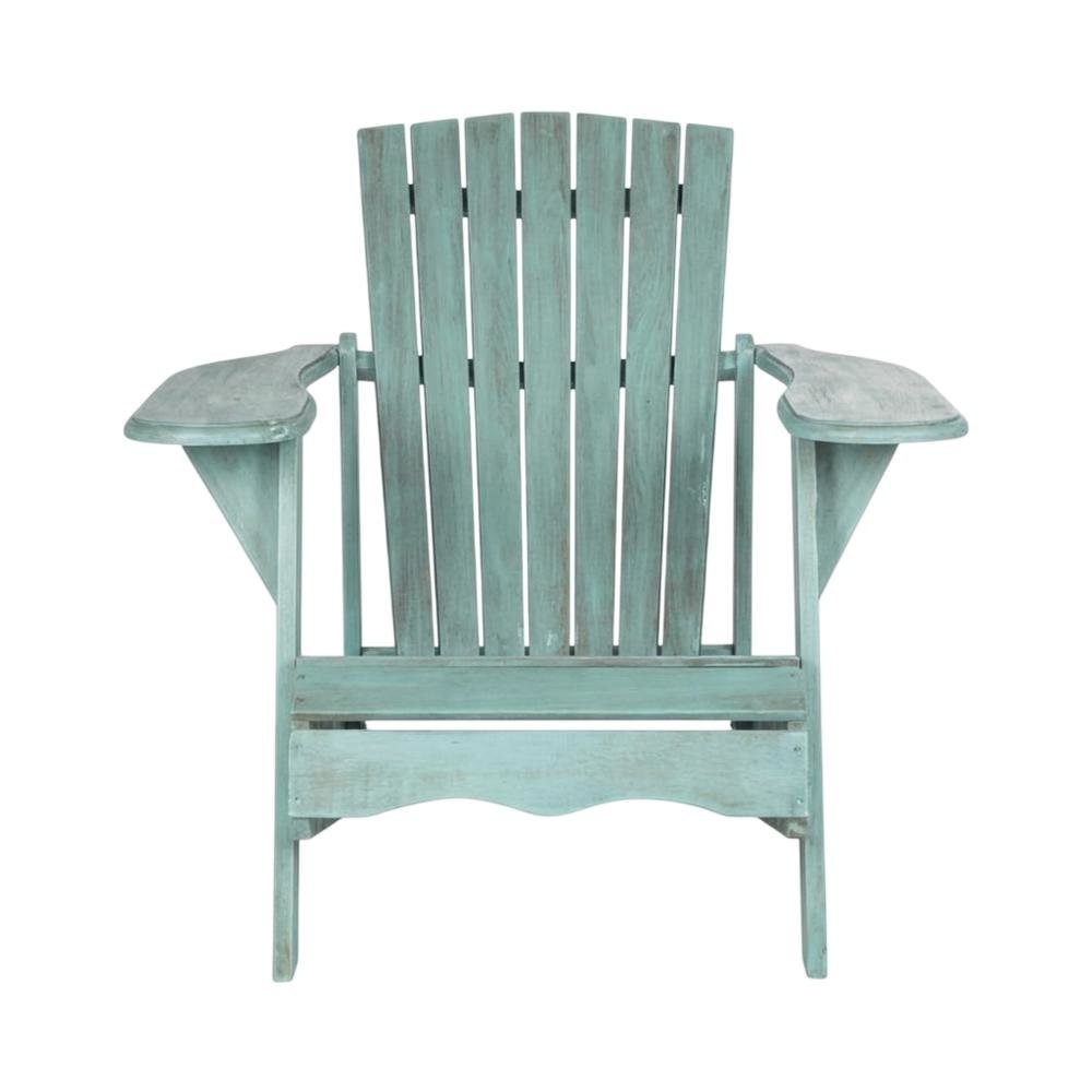 Beach House Blue Acacia Adirondack Chair With Galvanized Steel Hardware. Picture 4