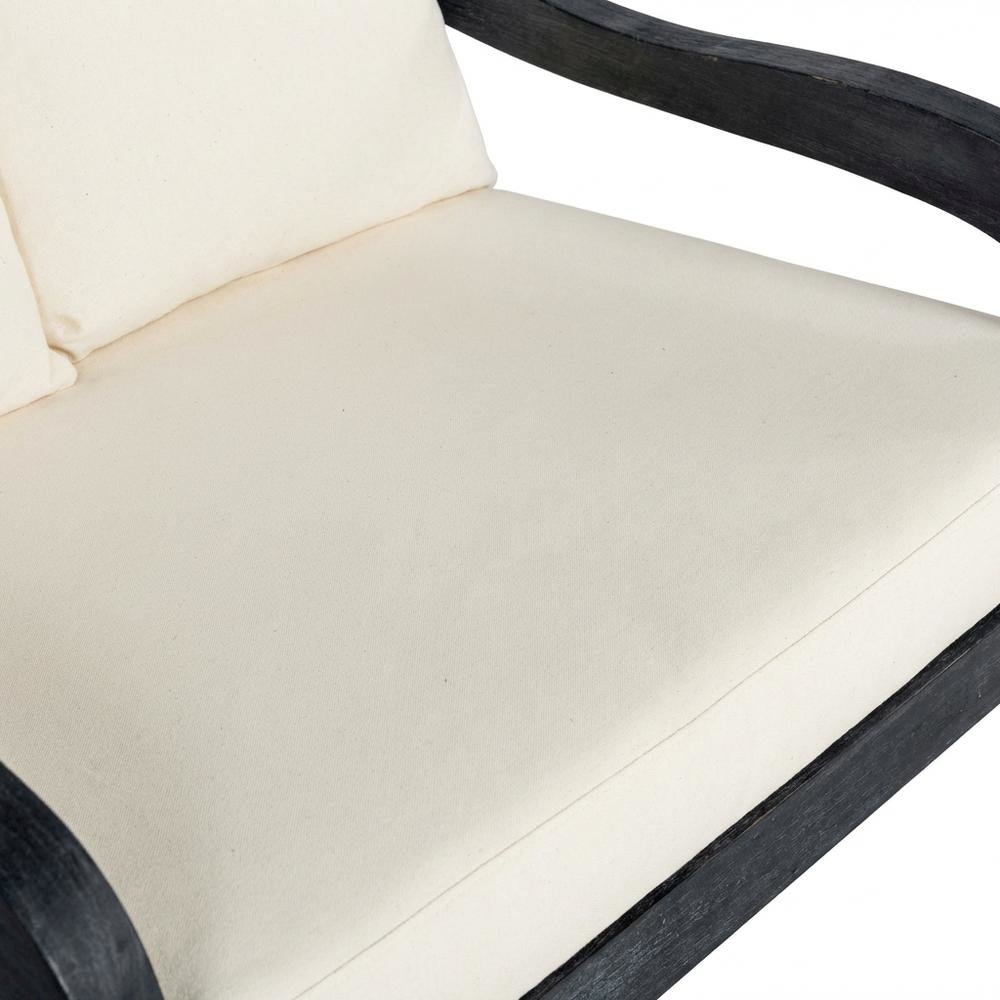 Relaxing Outdoor Lounge Chair, Dark Grey Acacia Wood, Silver Galvanized Steel. Picture 5