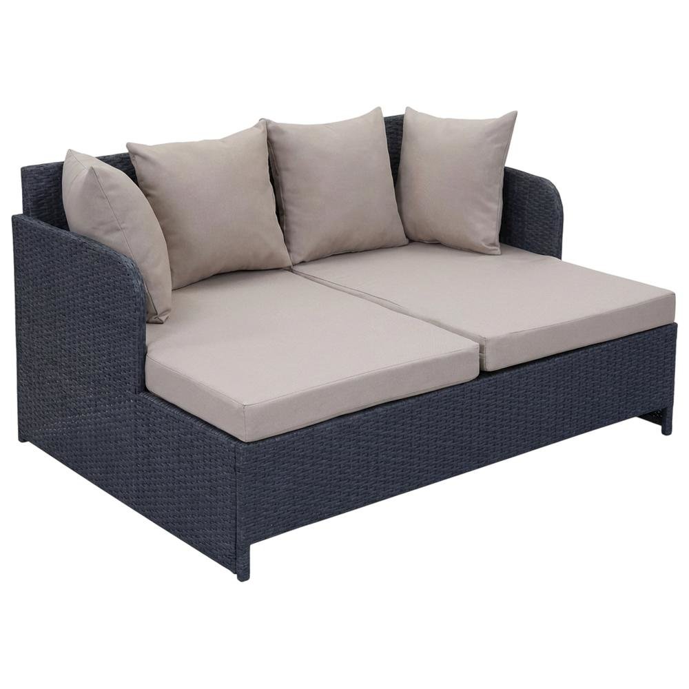 Outdoor Titanium Daybed With Foam Cushion And Powder-Coated Finish. Picture 1