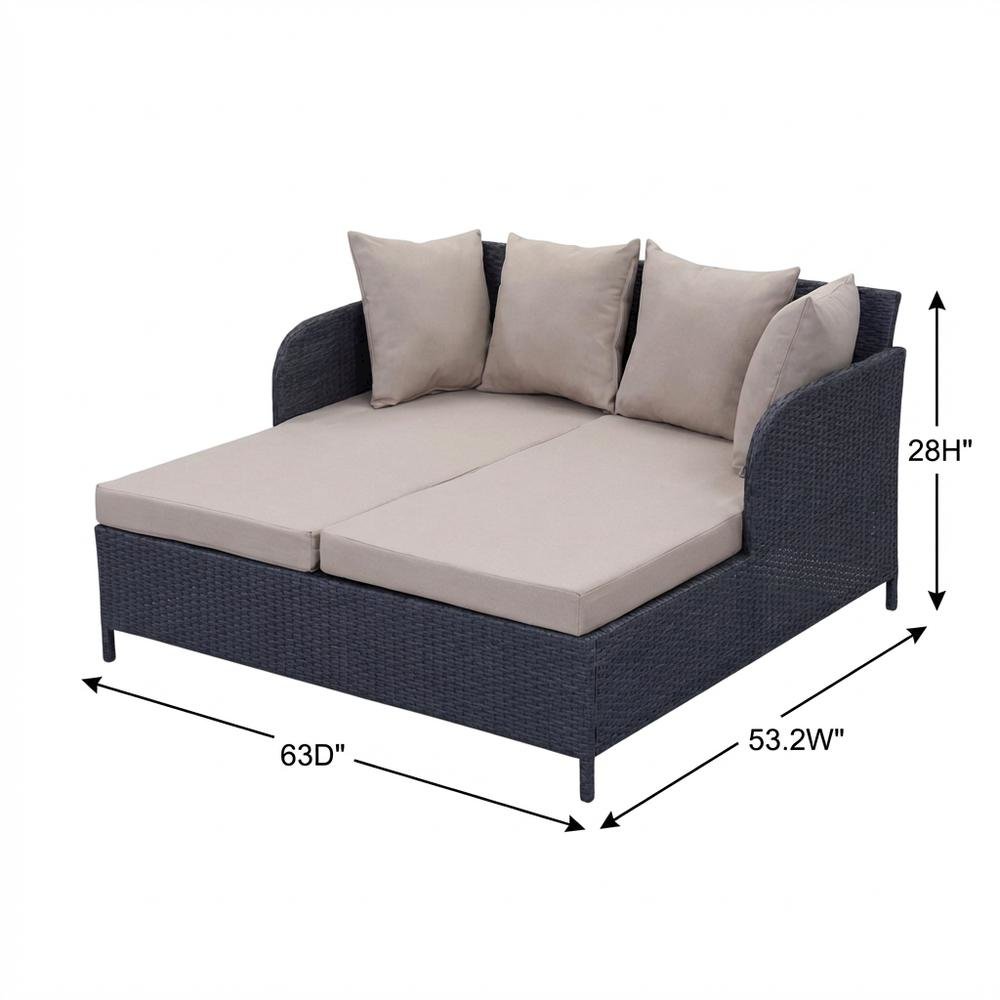 Outdoor Titanium Daybed With Foam Cushion And Powder-Coated Finish. Picture 7