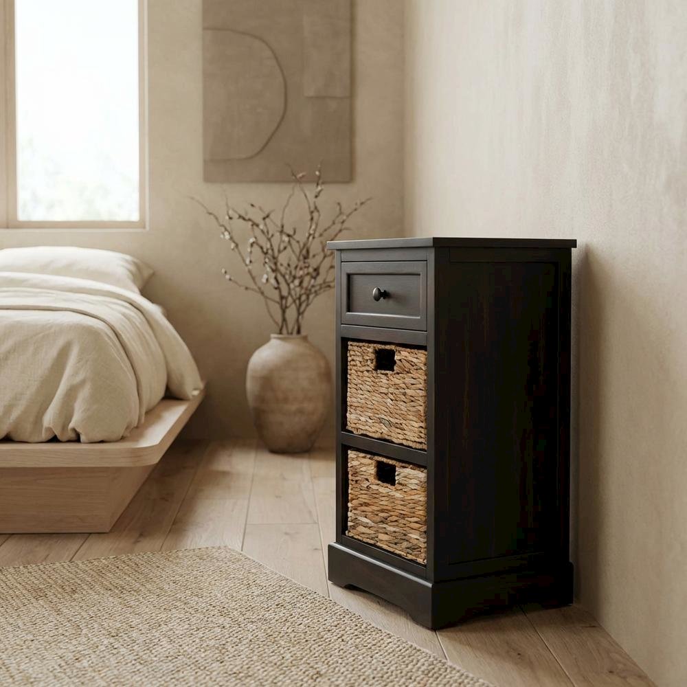 Brown, Side Table, Quality Build, Durable Wood Frame. Picture 2