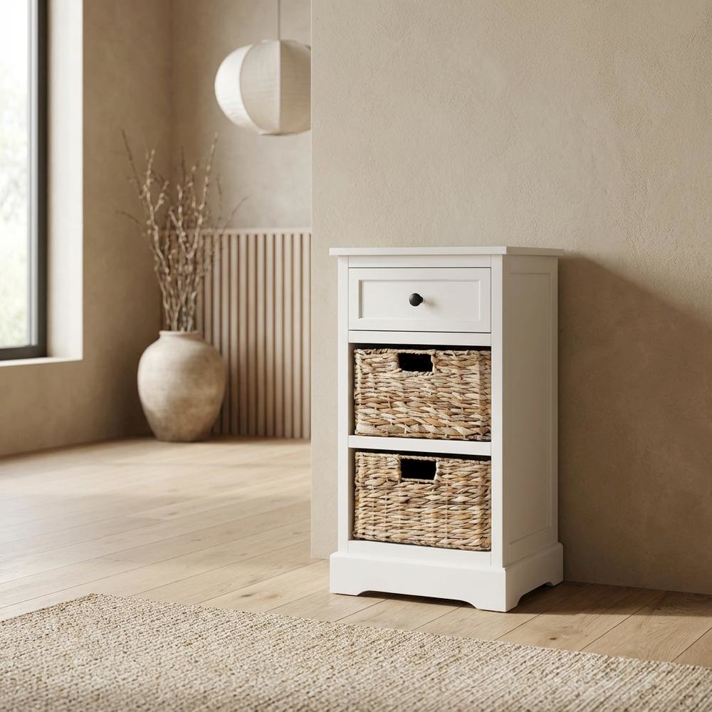 White Washed, Side Table, Quality Build, Durable Wood Frame. Picture 3