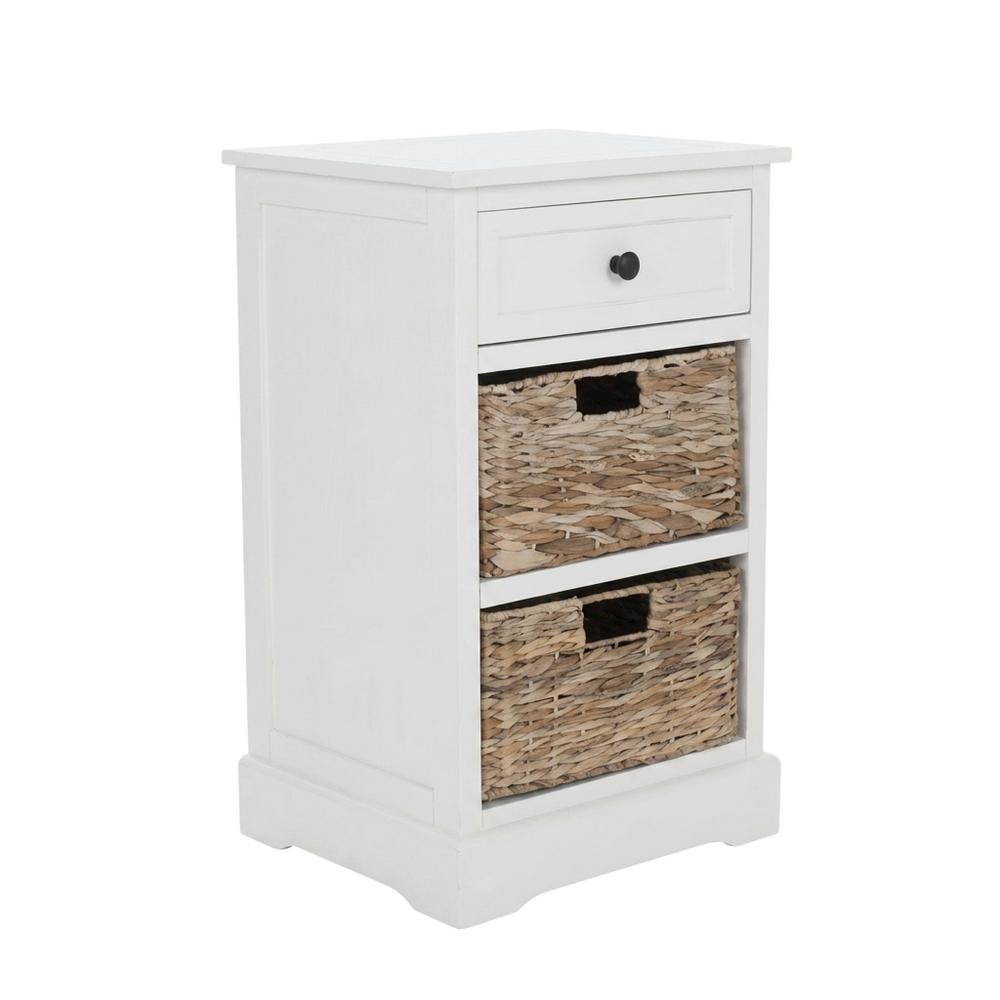White Washed, Side Table, Quality Build, Durable Wood Frame. Picture 1
