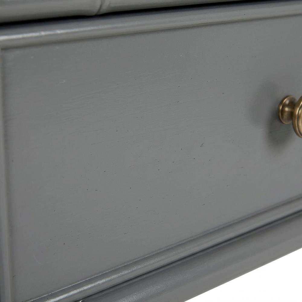 Wood Nightstand with 2 Drawers and Cast Iron Hardware for Bedroom Storage. Picture 5