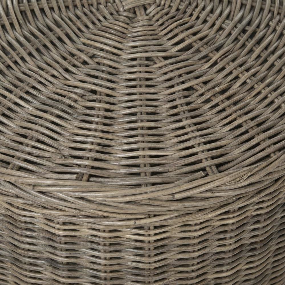 Grey Fabric and Rattan Coffee Table with Sturdy Frame. Picture 5