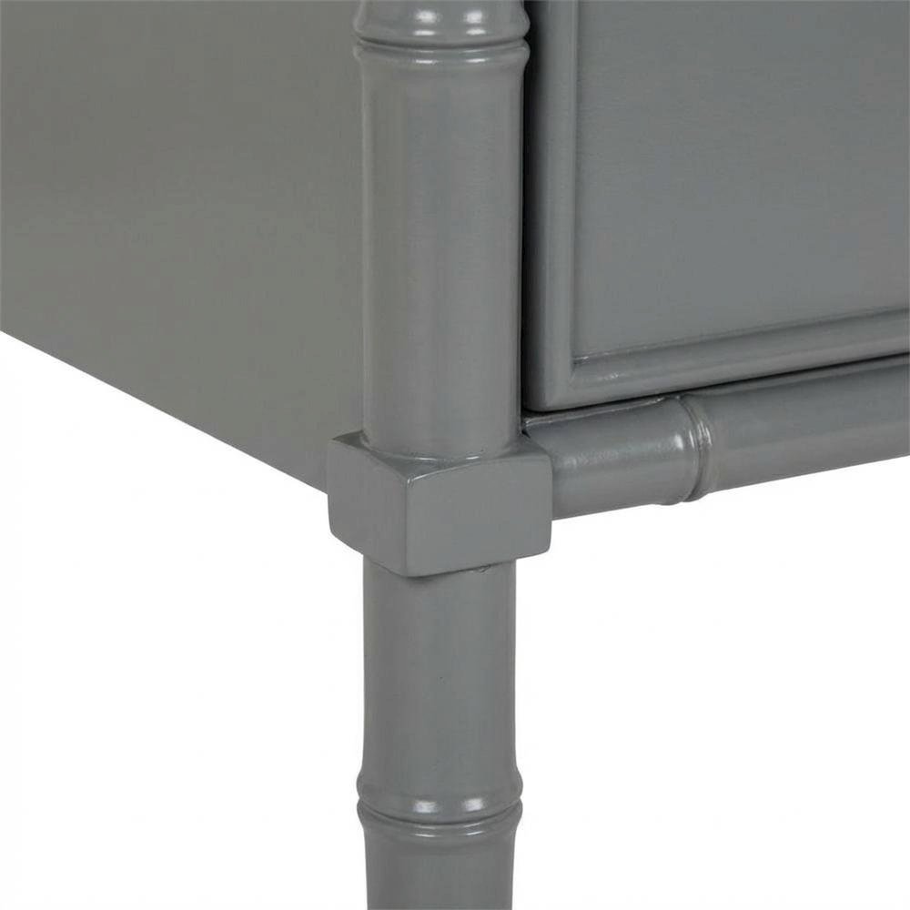 Wood Nightstand with 2 Drawers and Cast Iron Hardware for Bedroom Storage. Picture 6
