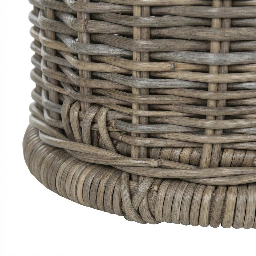 Grey Fabric and Rattan Coffee Table with Sturdy Frame. Picture 6
