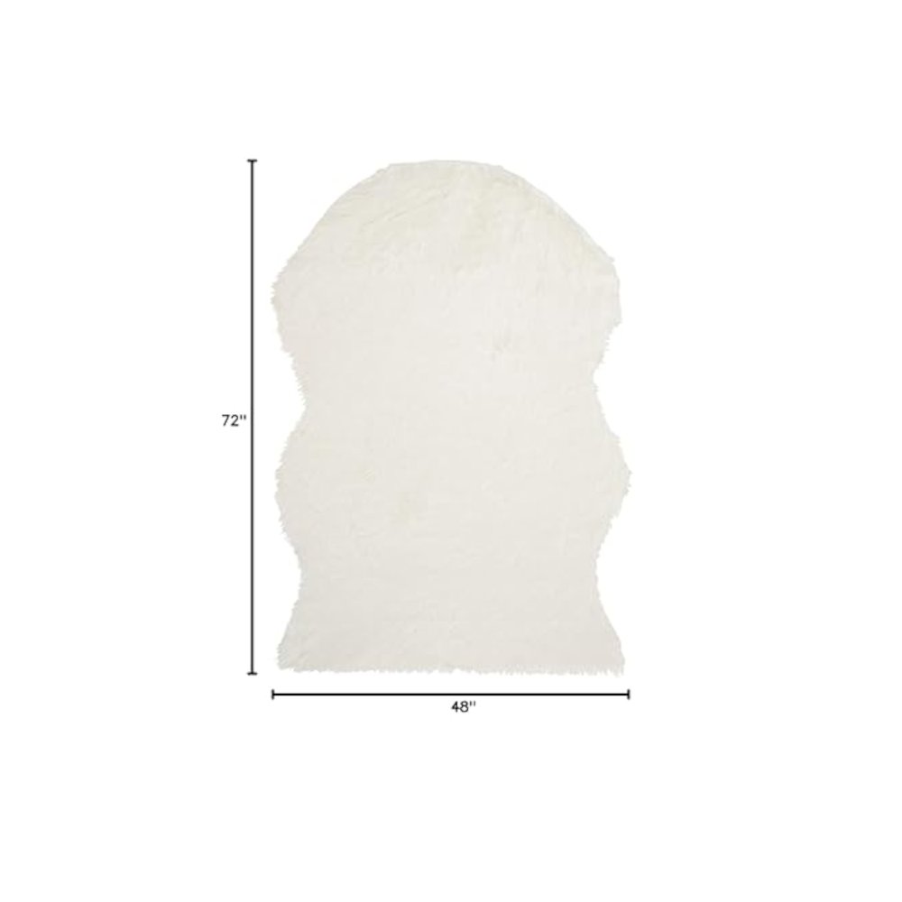 FAUX SHEEP SKIN, IVORY, 4' X 6', Area Rug, FSS115A-4. Picture 2