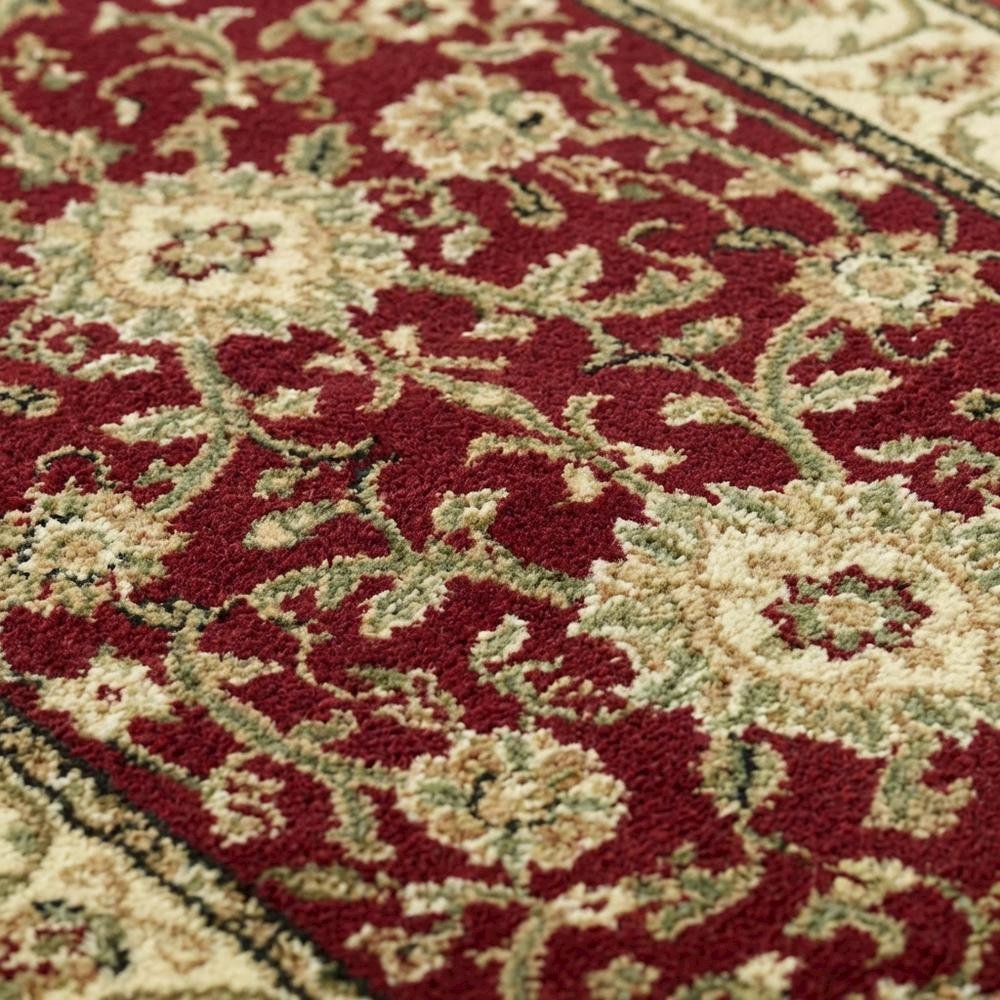 Red and ivory area rug with power loomed polypropylene pile, runner size. Picture 5