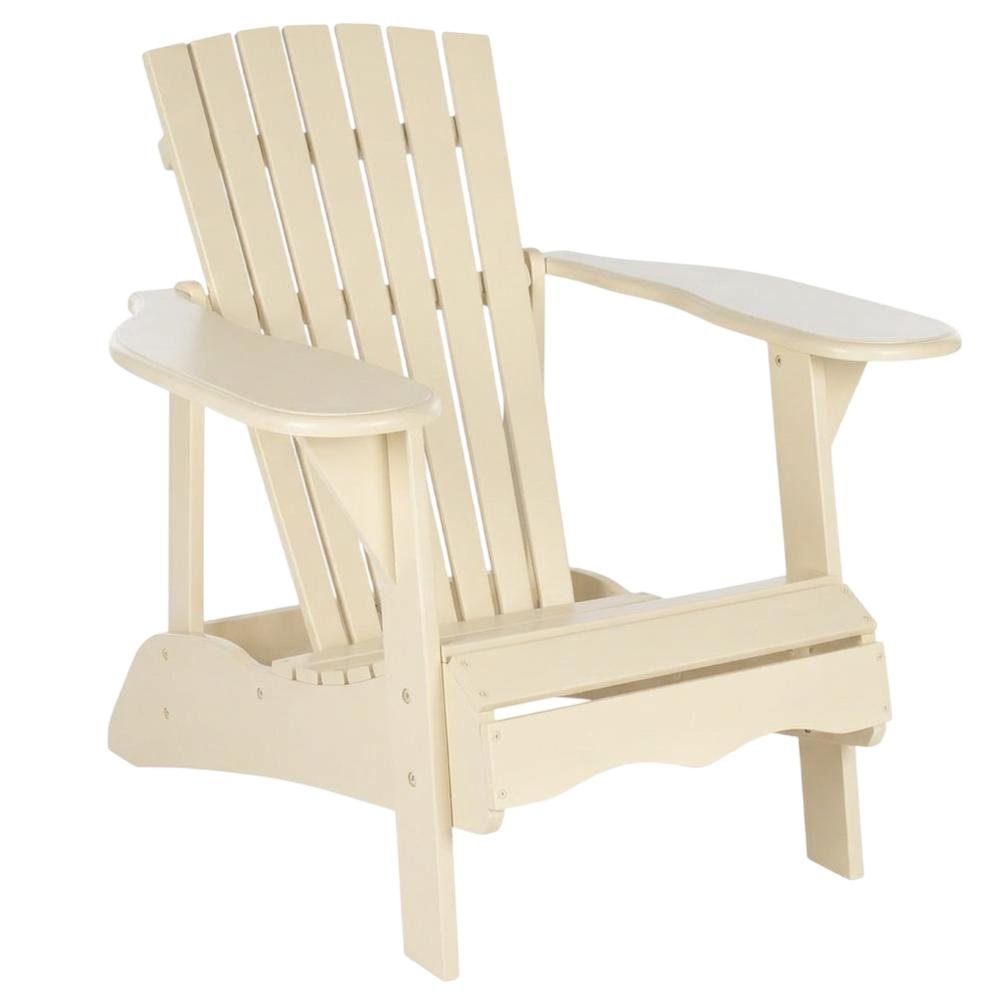 White Acacia Adirondack Chair With Galvanized Steel Hardware And Stain Finish. Picture 1