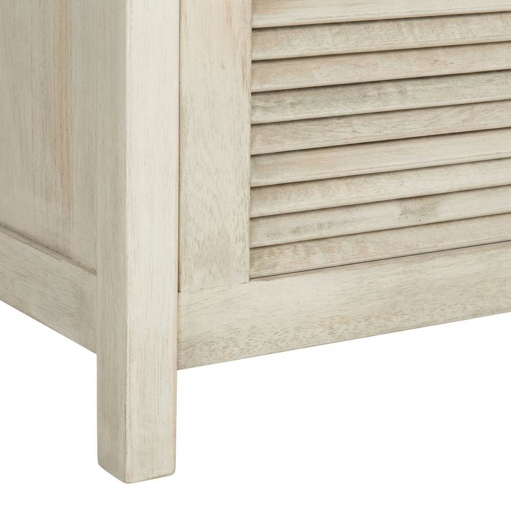 Outdoor Storage Bench In Distressed White, Galvanized Steel Frame, Metal Casters. Picture 6