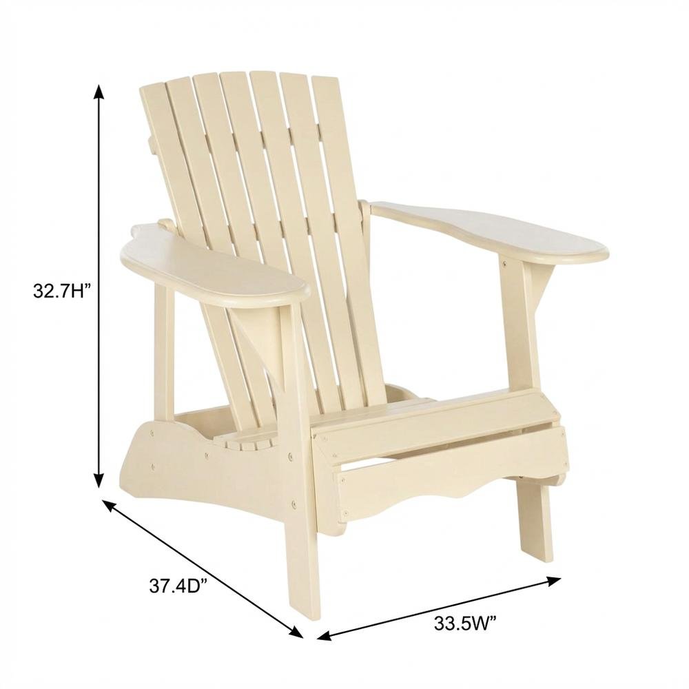 White Acacia Adirondack Chair With Galvanized Steel Hardware And Stain Finish. Picture 7