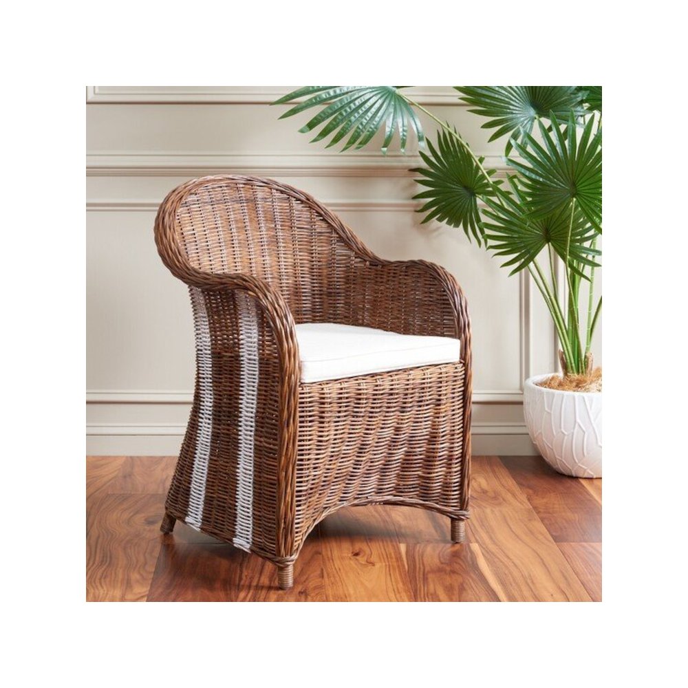 HEMI STRIPED WICKER CLUB CHAIR. Picture 3