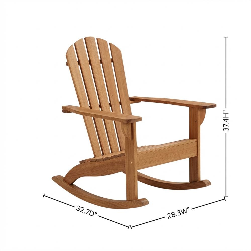 Eucalyptus Rocking Chair In Efficacious Finish With Galvanized Steel Frame. Picture 7