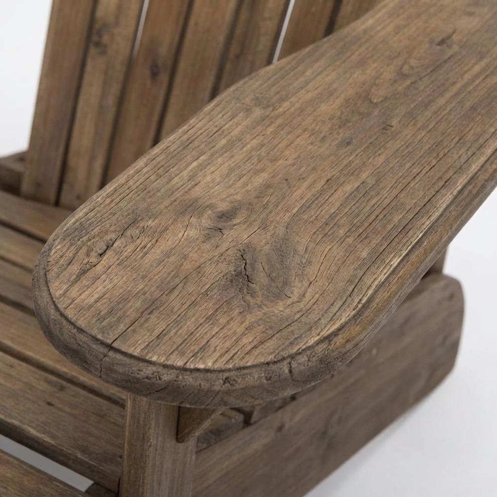 Rustic Brown Acacia Adirondack Chair With Galvanized Steel Hardware. Picture 5