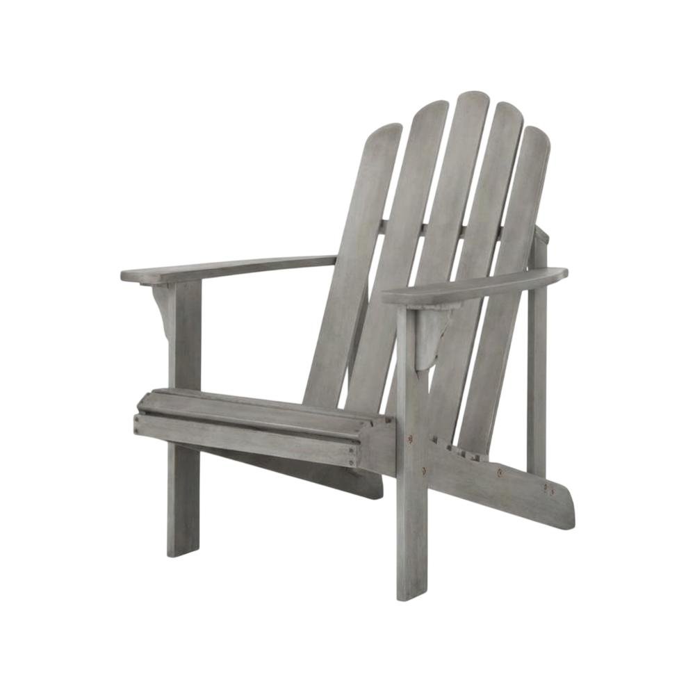 Stylish Grey Wash Eucalyptus Adirondack Chair For Outdoor Comfort. Picture 1
