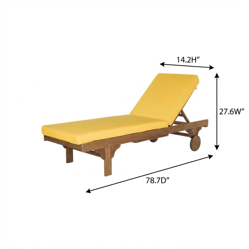 Outdoor Chaise Lounge, Side Table In Natural Eucalyptus Wood, Galvanized Steel. Picture 7