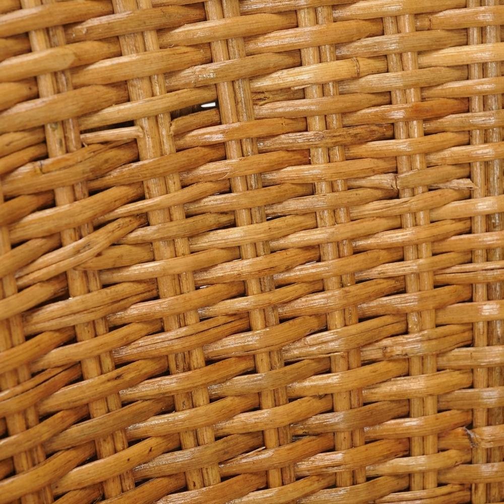 Outdoor Rattan Barrel Chair With White Cotton Fabric And Honey Oak Finish. Picture 5