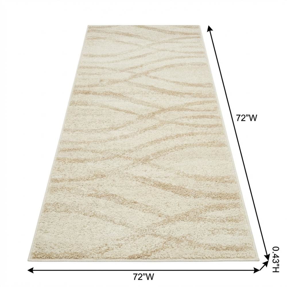 Cream and Champagne Area Rug, Power Loomed, Plush Polypropylene Pile. Picture 7