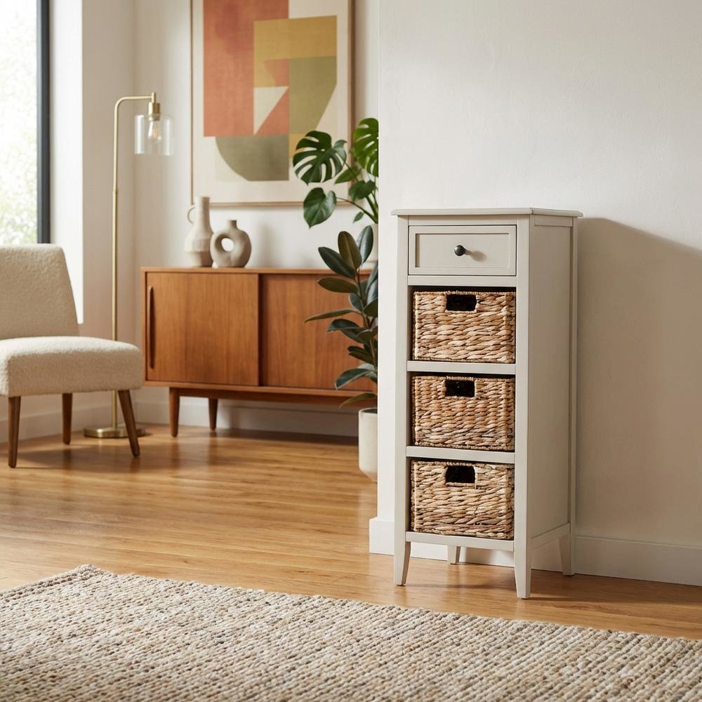 Light Gray, Storage Side Table, Storage Drawer, Quality Build. Picture 2