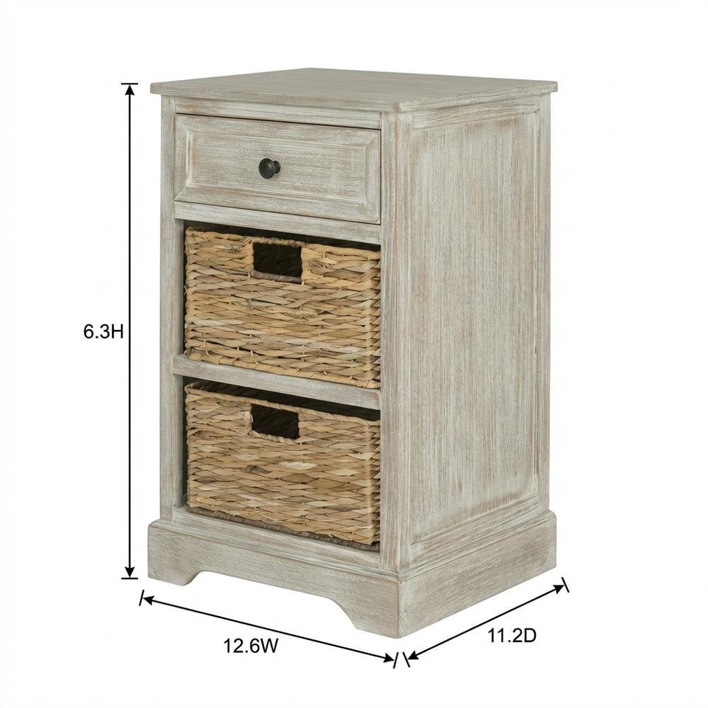 Distressed Cream, Side Table, Quality Build, Durable Wood Frame. Picture 7