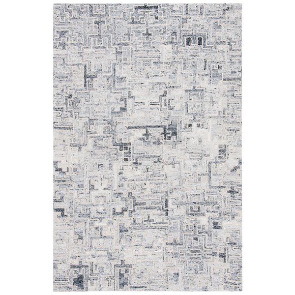 Abstract, IVORY / BLACK, 4' X 6', Area Rug, ABT142Z-4. Picture 1