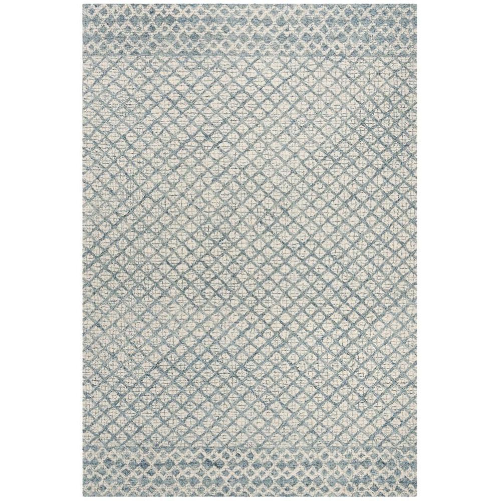 Abstract, BLUE / IVORY, 6' X 9', Area Rug. Picture 1
