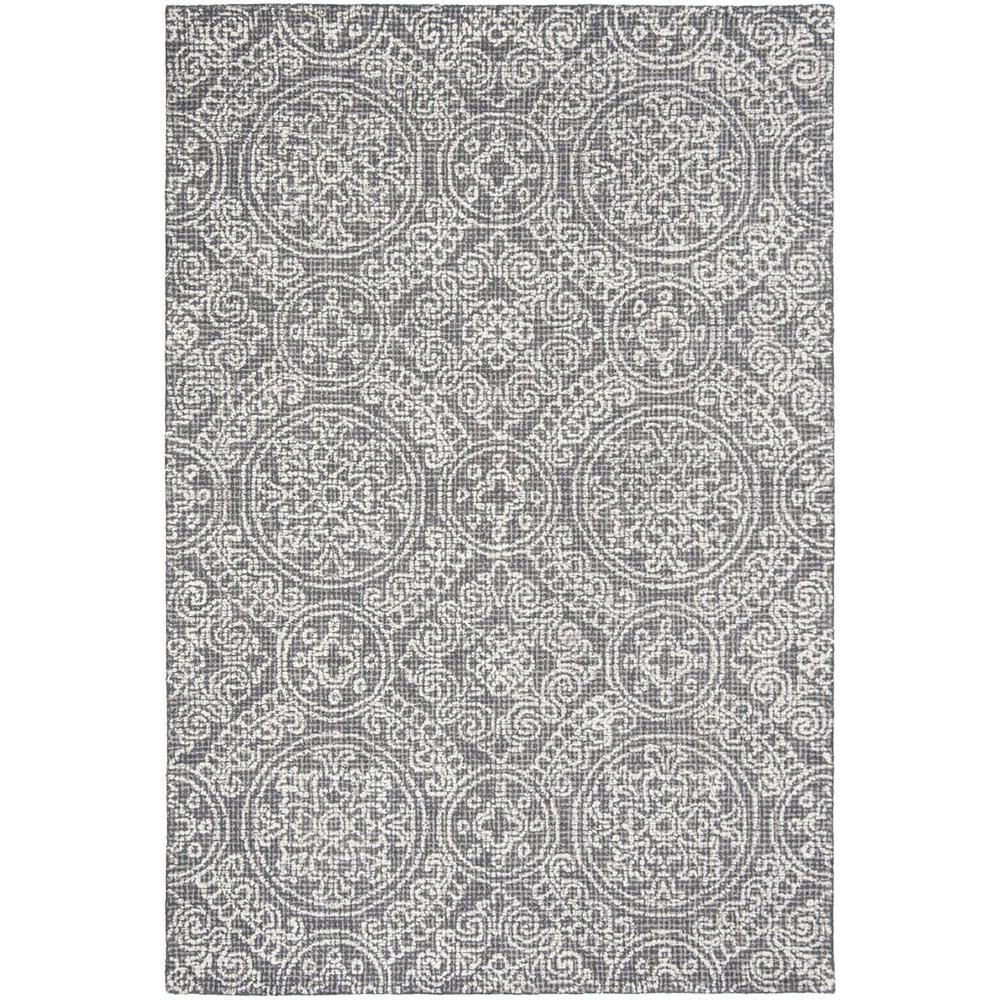 Abstract, GREY / IVORY, 6' X 9', Area Rug, ABT522A-6. Picture 1