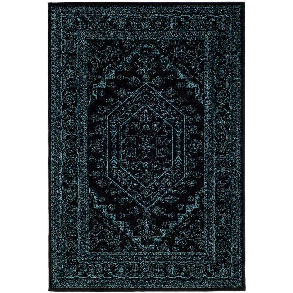 Adirondack, BLACK / TEAL, 6' X 9', Area Rug, ADR108K-6. Picture 1