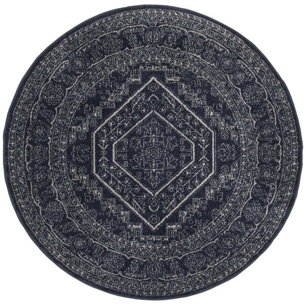 Adirondack, NAVY / IVORY, 8' X 8' Round, Area Rug. Picture 1