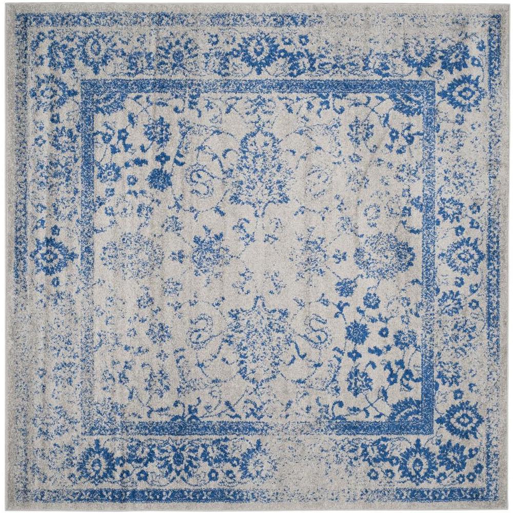 Adirondack, GREY / BLUE, 8' X 8' Square, Area Rug. Picture 1