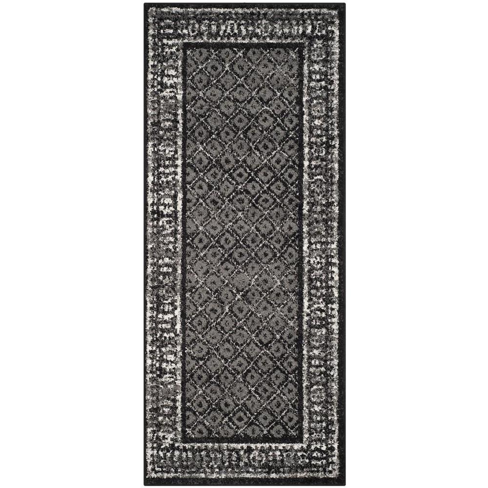 Adirondack, BLACK / SILVER, 2'-6" X 14', Area Rug. Picture 1