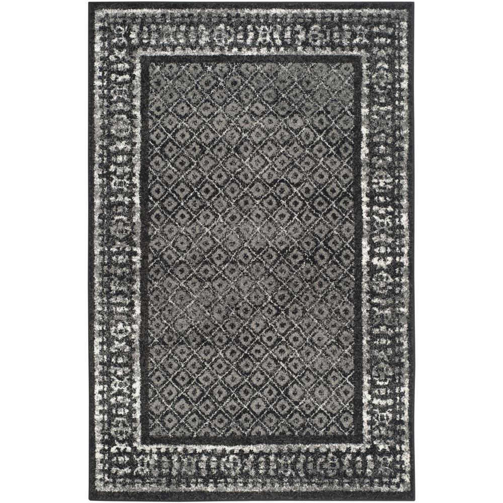 Adirondack, BLACK / SILVER, 6' X 9', Area Rug, ADR110A-6. Picture 1