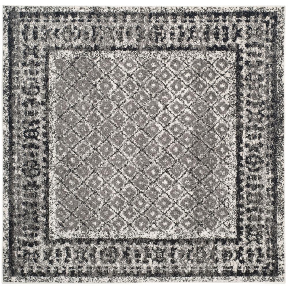 Adirondack, IVORY / SILVER, 8' X 8' Square, Area Rug, ADR110B-8SQ. Picture 1