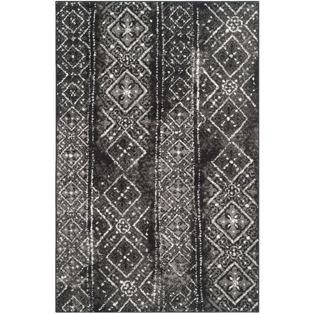 Adirondack, BLACK / SILVER, 5'-1" X 7'-6", Area Rug, ADR111C-5. Picture 1