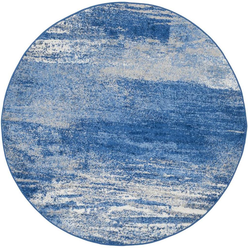 Adirondack, SILVER / BLUE, 6' X 6' Round, Area Rug, ADR112F-6R. Picture 1