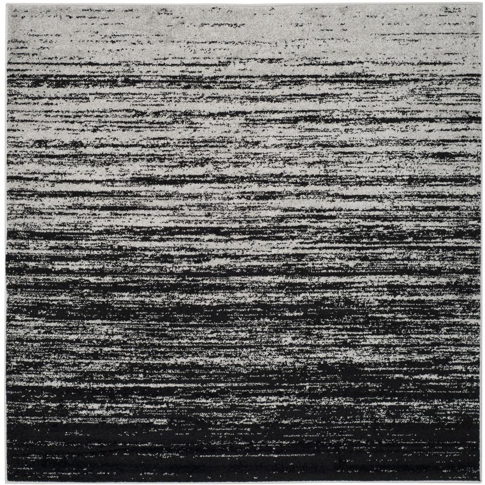 Adirondack, SILVER / BLACK, 8' X 8' Square, Area Rug, ADR113A-8SQ. Picture 1