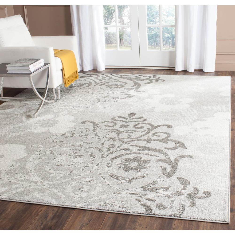 Adirondack, SILVER / IVORY, 9' X 12', Area Rug, ADR114B-9. Picture 1