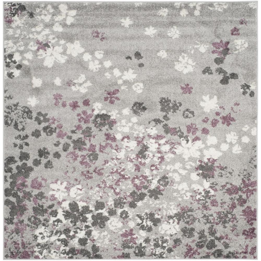 Adirondack, LIGHT GREY / PURPLE, 8' X 8' Square, Area Rug, ADR115M-8SQ. Picture 1