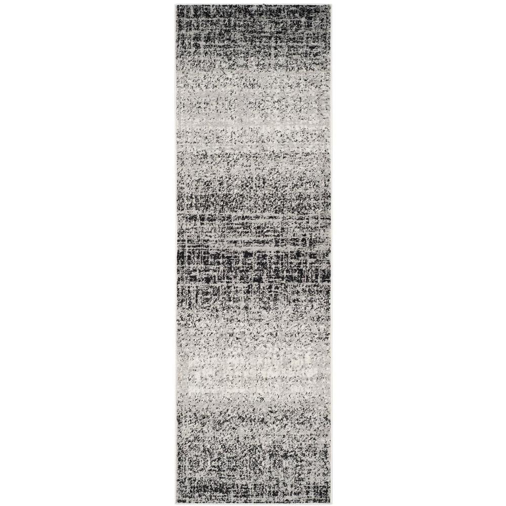 Adirondack, SILVER / BLACK, 2'-6" X 16', Area Rug, ADR116A-216. Picture 1