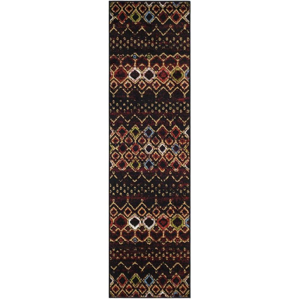 AMSTERDAM, BLACK / MULTI, 2'-3" X 14', Area Rug. Picture 1