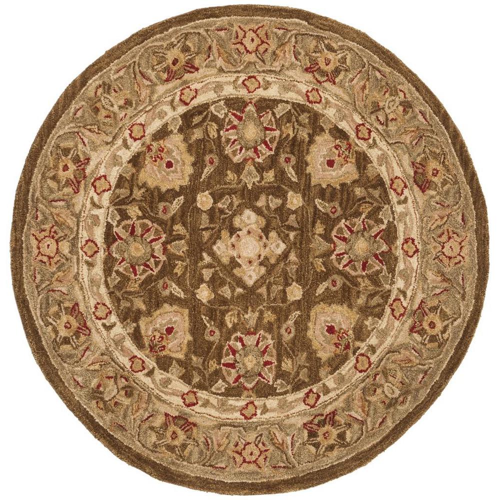 ANATOLIA, BROWN / GREEN, 8' X 8' Round, Area Rug. Picture 1