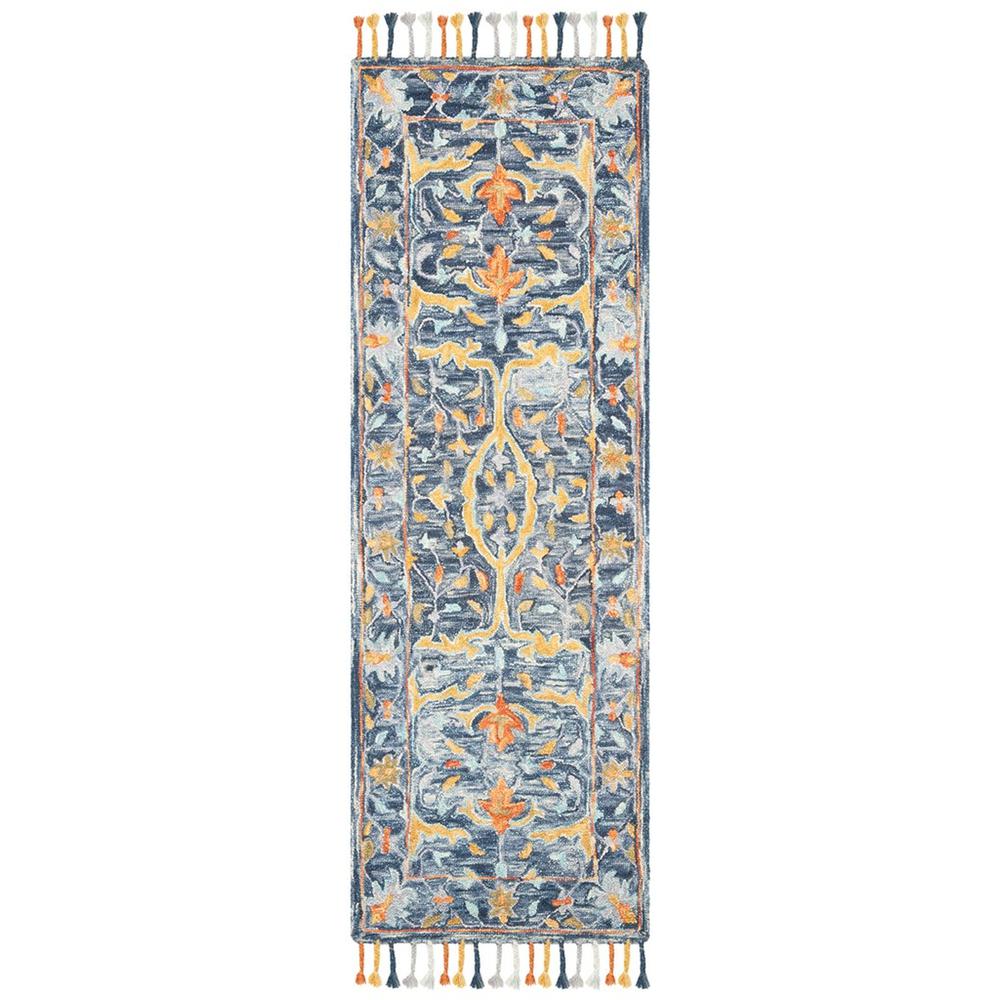 ASPEN, BLUE / RUST, 2'-3" X 9', Area Rug, APN116M-29. Picture 1