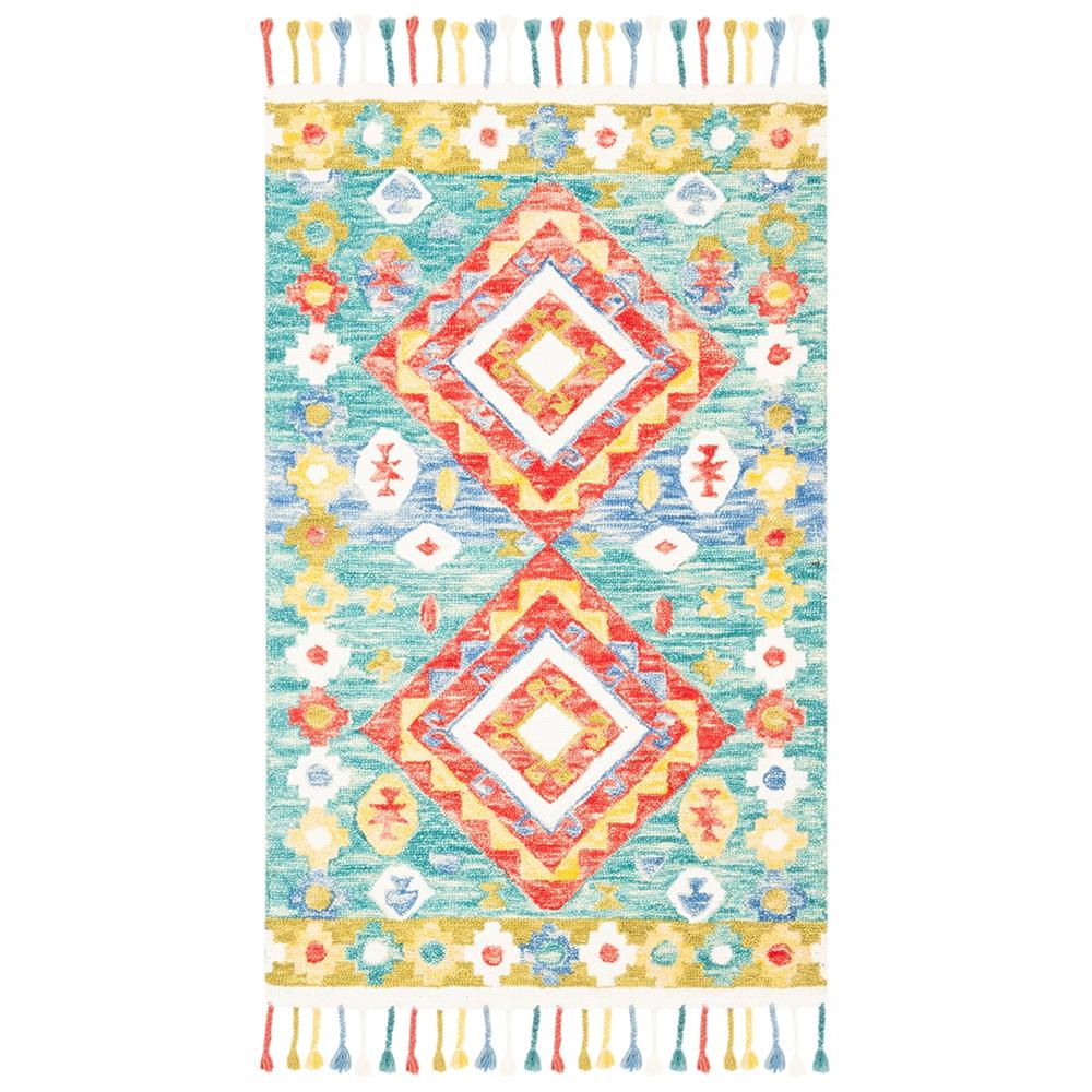 ASPEN, GREEN / RED, 4' X 6', Area Rug. Picture 1