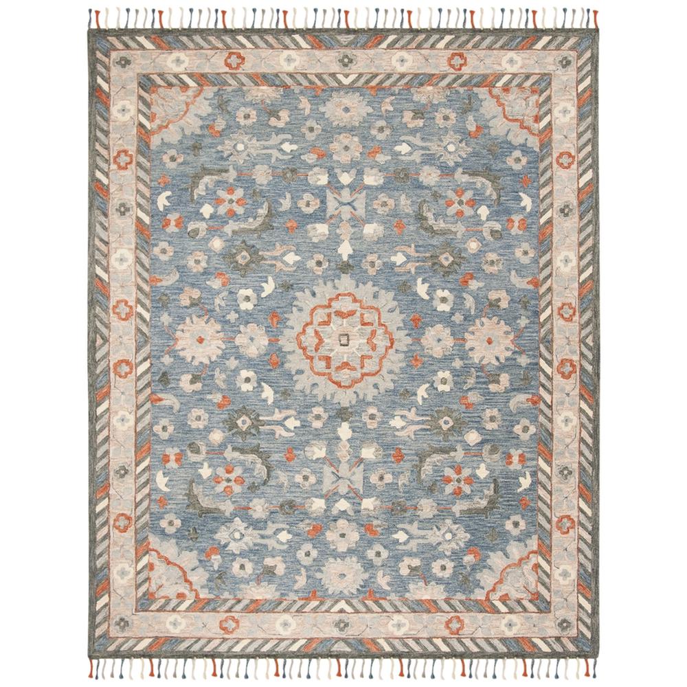 ASPEN, BLUE / RUST, 9' X 12', Area Rug, APN123A-9. Picture 1