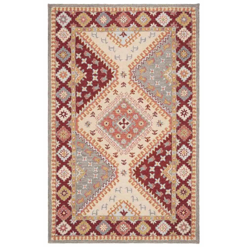 ASPEN, RED / IVORY, 4' X 6', Area Rug. Picture 1