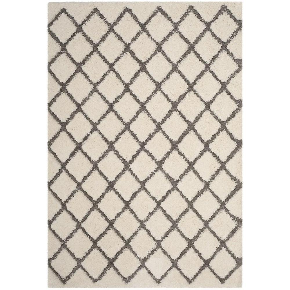 ADRIANA SHAG, CREAM / GREY, 4' X 6', Area Rug. Picture 1