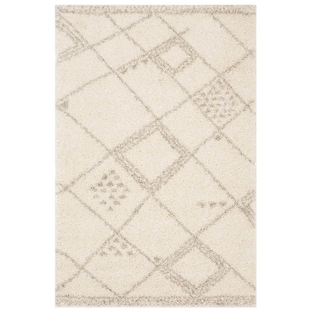 ARIZONA SHAG, IVORY / GREY, 6'-7" X 9'-2", Area Rug, ASG751G-7. Picture 1